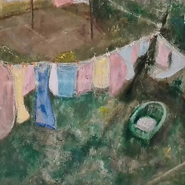 Edinburgh Colony Washing Line - Oils on Card 