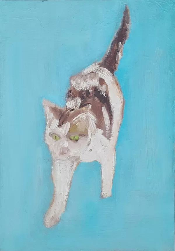 Cat on the Prowl - Oils on Box Canvas 10" x 14" - 2022 